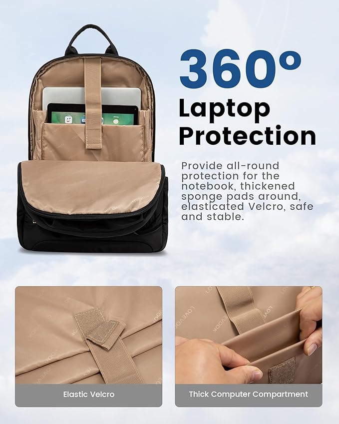 LOVEVOOK Laptop Backpack for Women, 17.3 Inch Business Backpack Purse, Large Capacity Casual Daypack, Work Computer Backpack, Travel Backpack for Teacher, nurse, Gift