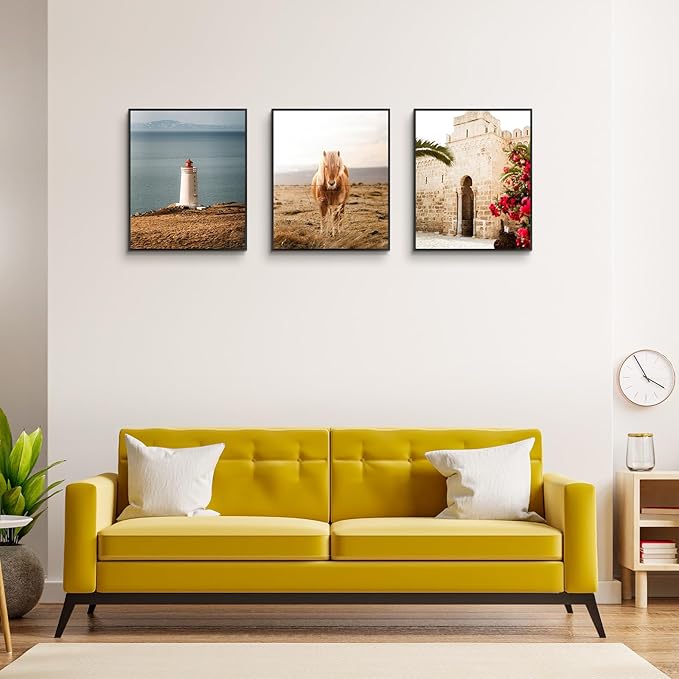 Golden State Art, 20x24 Aluminum Picture Frame, Black Metal Thin Poster Frames for 20 x 24 inch Photo, Acrylic Front, Wall Hook for Horizontal or Vertical Display, 3 Pack