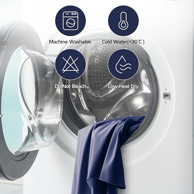 Outpain 8 Pack Navy Blue Spandex Round Tablecloths - Fitted 132in Wrinkle Free Table Covers with Skirt for 72in Table, Wedding Party Dining Banquet