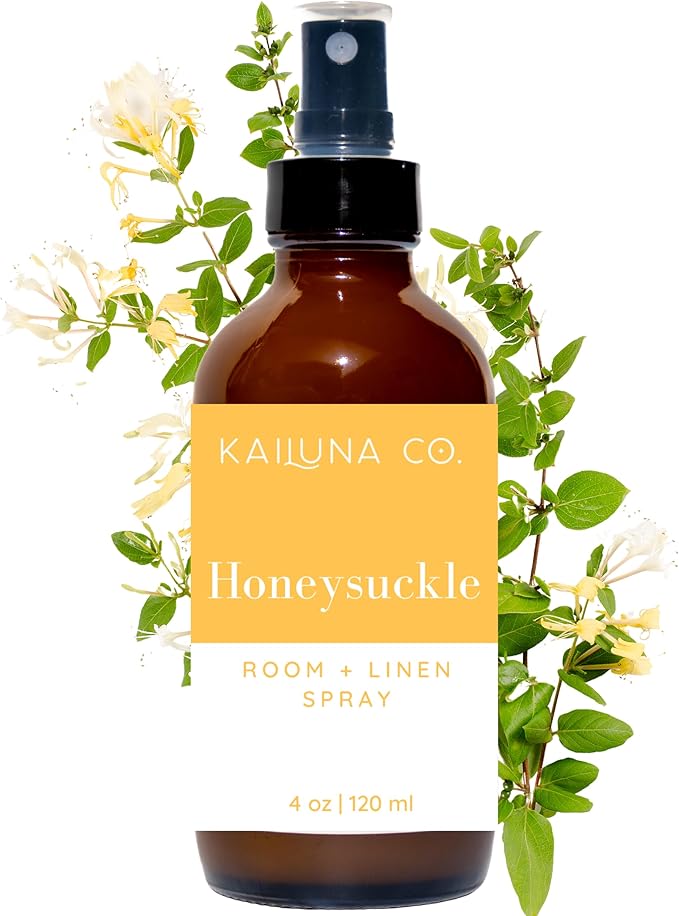 Honeysuckle Artisan Natural Room, Linen, and Pillow Spray, Pure Organic Essential Oils, Made in California (4 oz)