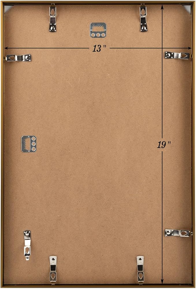 Golden State Art, 13x19 Aluminum Picture Frame, Bronze Metal Thin Poster Frames for 13 x 19 inch Photo, Acrylic Front, Wall Hook for Horizontal or Vertical Display, 3 Pack