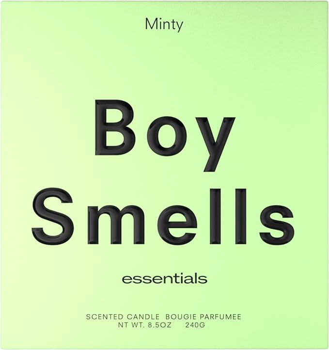Boy Smells Mint Candle - 8.5 oz Fancy Candle with Ginger, Wild Mint, and Cedarwood- Up to 50-Hour Burn - Cotton Wick