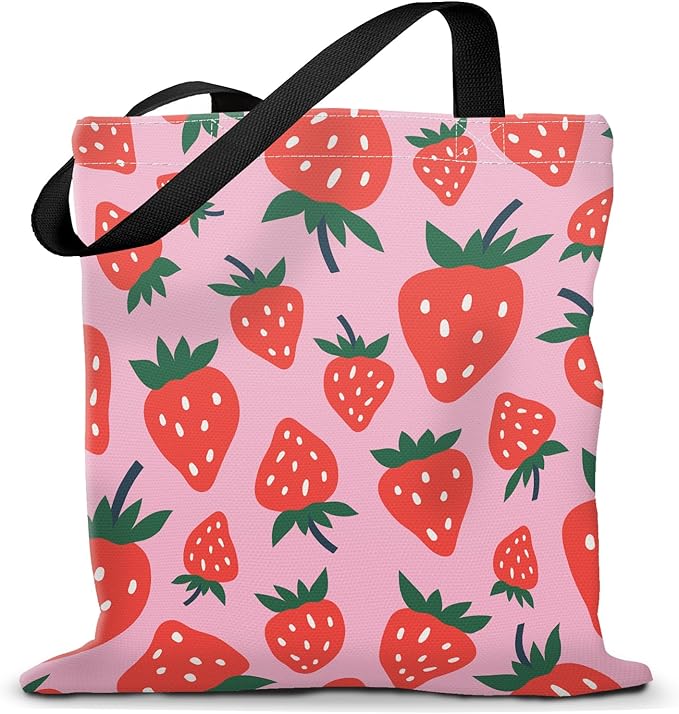 Canvas Tote Bag for Women，Cute Heavy-Duty Shoulder Bag with Zipper Pocket -Travel Tote for Grocery, Gym,Shopping