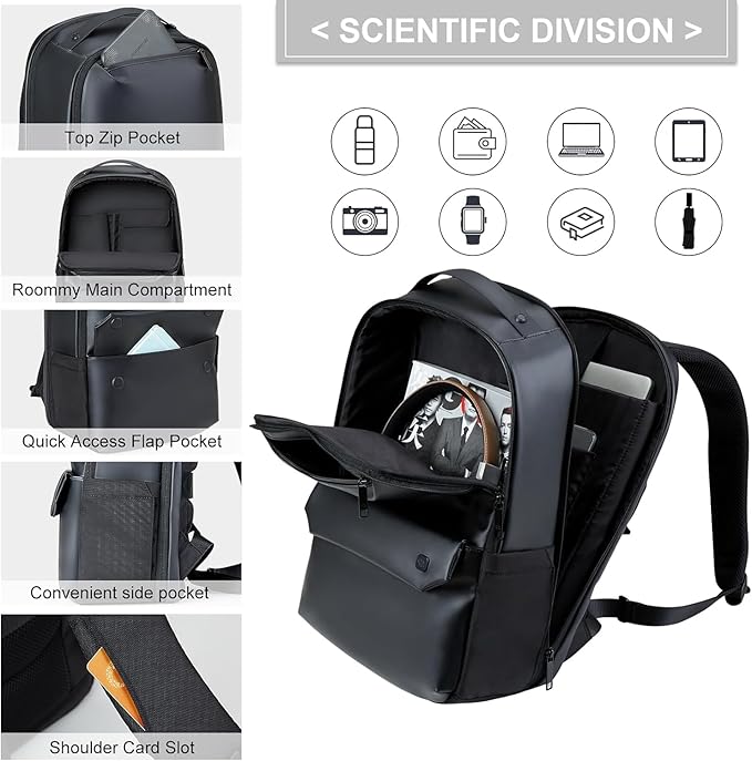 Hanke Carry on Backpack Travel Laptop Backpack for Men & Women, Durable Rucksack Weekender Bag Daypack(Graphite Black)