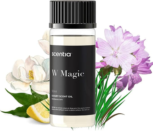 W Magic Hotel Diffuser Oil Inspired by W Signature Hotel - 50 mL 1.69 fl oz - Fragrance Oil Blend Bergamot, Lemongrass & Jasmine for Aromatherapy Diffusers and Humidifiers