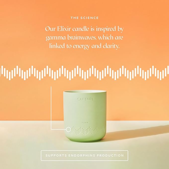 Luxury Aromatherapy Candle | Bergamot, Mandarin & Tea Accord Scented | 60 Hour Burn | Clean Coconut Soy Wax | Vegan, Gift-Ready Candle for Uplifted Mood, Energy & Home Spa Feel | Elixir