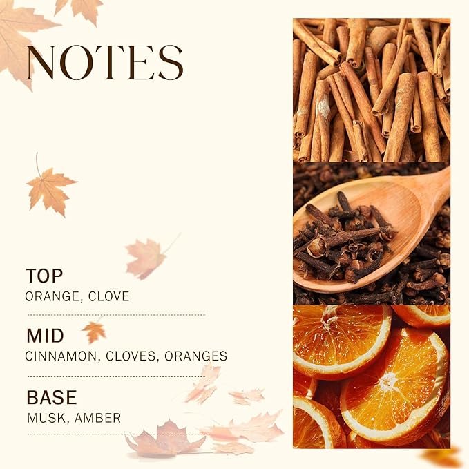 Large Fall Candle Cinnamon Clove Scented, 3-Wick 22oz Long Lasting Scented Candle, Natural Soy Wax Aromatherapy Candle for Home, Autumn Candle Gifts for Women Men