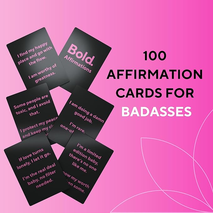 Badass Affirmation Cards - 100 Daily Motivational and Inspirational Affirmations for Women - Gifts for Women, Best Friend, and Self Care