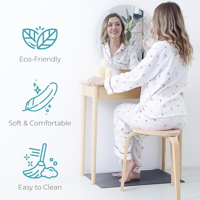 Homergy Bath Mat – Super‑Absorbent & Quick‑Dry with Non‑Slip Rubber Backing, Machine Washable & Odor Resistant – 18x28 in, Dark Gray