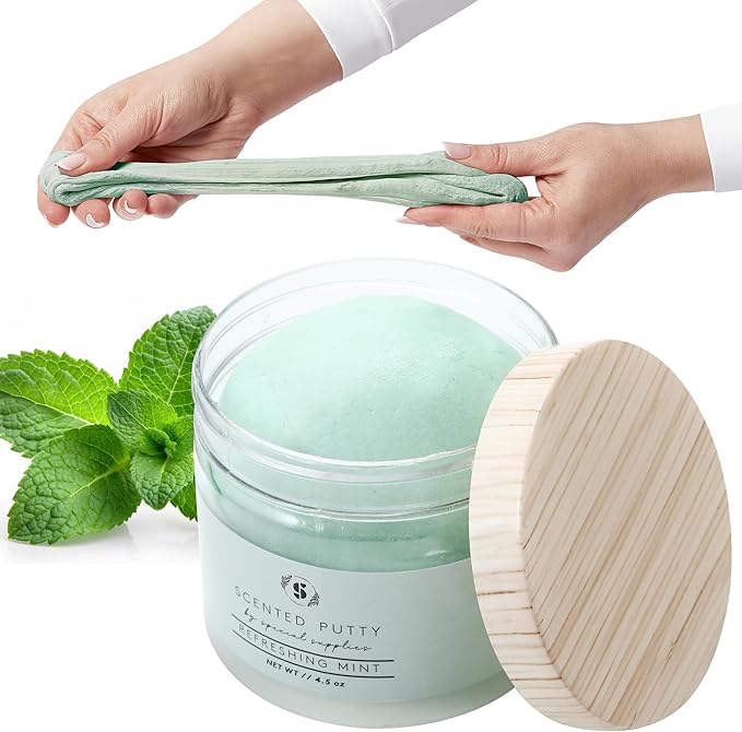 Special Supplies Scented Therapy Putty Dough - Infused with Pure Essential Oils for Aromatherapy and Meditation- Relaxation Gifts for Kids and Adults - Non-Stick (Refreshing Mint (4.5 oz))