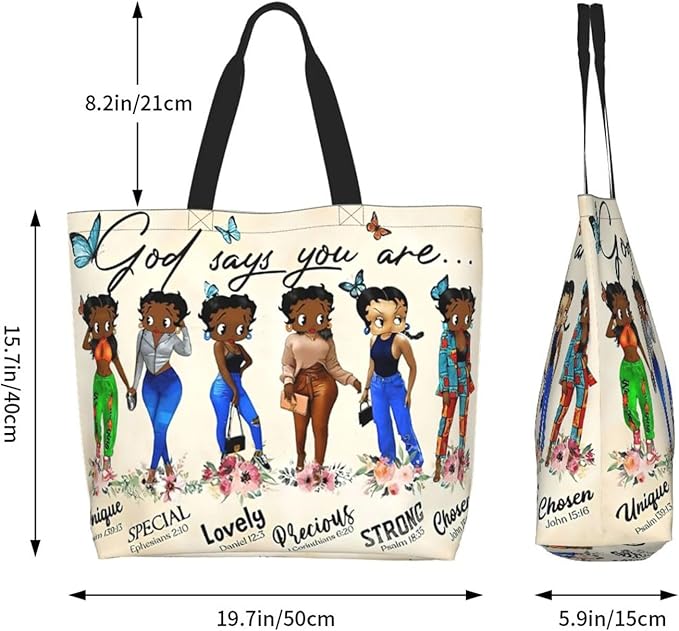 Tote Bag For Women African American Tote Bag Shoulder Handbag Black Queen Women Casual Shoulder Bag ，Premium Quality