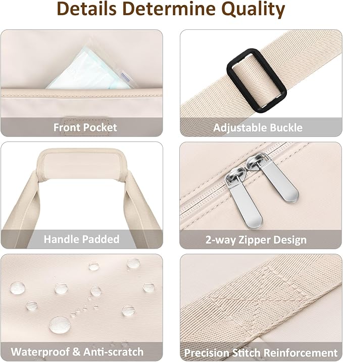 Expandable Travel Duffle Bags Weekender Overnight Bags for Women Men Hospital Bag for Women Labor Delivery with Toiletry Bag Waterproof