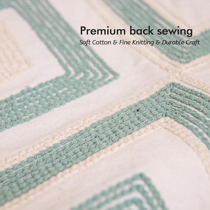 lifein 18x18 Pillow Covers-Throw Pillow Cover,Tufted Boho Jacquard Pillow Covers,Farmhouse Decorative Pillow Cover,Pillow Cases for Gift,Couch,Sofa,Bed,Chair,Living Room,Home Decor(18x18inch)