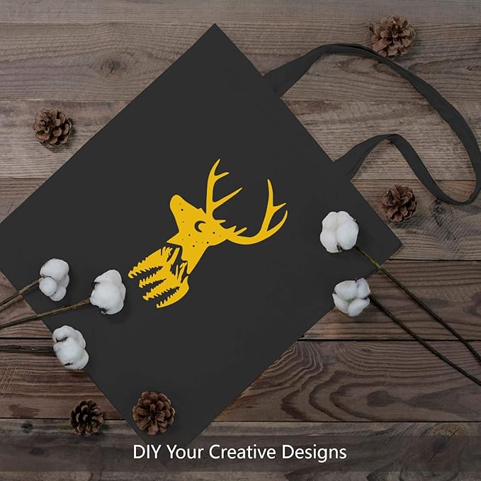 TOPDesign 6-Pack Economical 16"x15" Black Cotton Tote Bag, Lightweight Medium Reusable Grocery Shopping Cloth Bags, Suitable for DIY, Advertising, Promotion, Gift, Activity