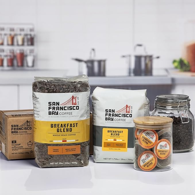 San Francisco Bay Coffee - Medium Roast Whole Bean Coffee - Breakfast Blend (2 lb bag)