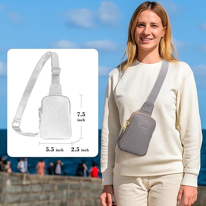 INICAT Travel Small Sling Bag Leather Crossbody Bags for Women Fanny Packs Cross Body Bag for Woman Cross Body Purses