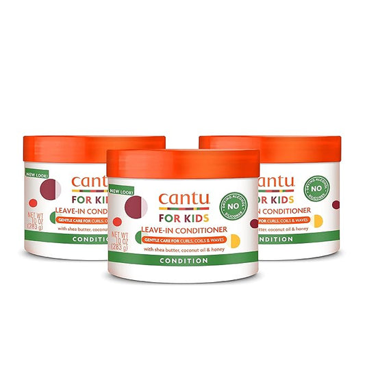 Cantu Care for Kids Leave-In Conditioner with Shea Butter, 10 oz (Pack of 3)