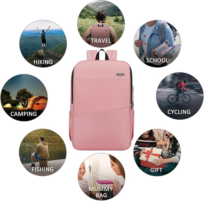 MAXTOP Deep Storage Laptop Backpack with USB Charging Port[Water Resistant] College School Computer Bookbag Fits 17 Inch Laptop