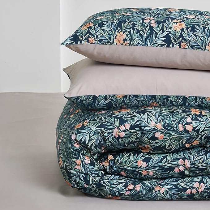 Duvet Cover King Size Set Boho Floral Pattern Vintage Soft Bedding Leaf Print Paisley Duvet Cover with Pillowcases