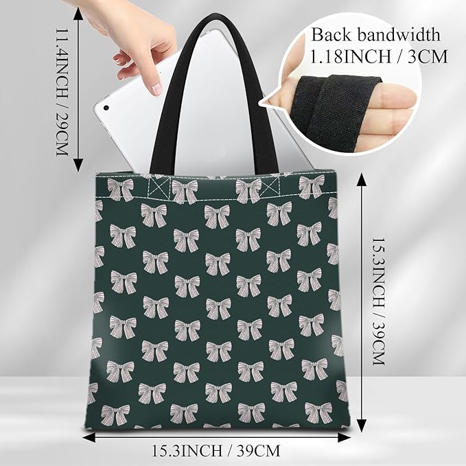 Canvas Tote Bag for Women，Cute Heavy-Duty Shoulder Bag with Zipper Pocket -Travel Tote for Grocery, Gym,Shopping