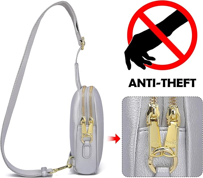 INICAT Travel Small Sling Bag Leather Crossbody Bags for Women Fanny Packs Cross Body Bag for Woman Cross Body Purses