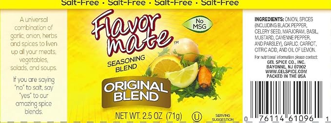 Flavor Mate No Salt Seasoning Blend - Variety Pack - Original,Garlic and Herb,Southwest Chipotle,Lemon & Pepper, Table Blend - 2.5 oz-Kosher