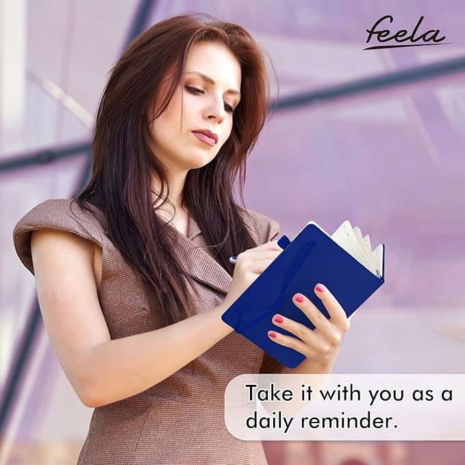 12 Pack Notebooks Journals Bulk with 12 Black Pens, Feela A5 Hardcover Notebook Classic Ruled Journal Set with Pen Holder for School Business Work Travel Writing, 120 GSM, 5.1”x8.3”, Navy