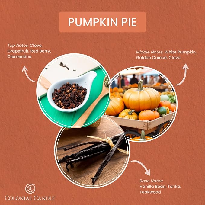 Colonial Candle Pumpkin Pie Scented Candle Jar, Highly Fragranced Candles for Home Scented, Mottled Wax Candle, 2 Wick, 8 oz - Made in The USA