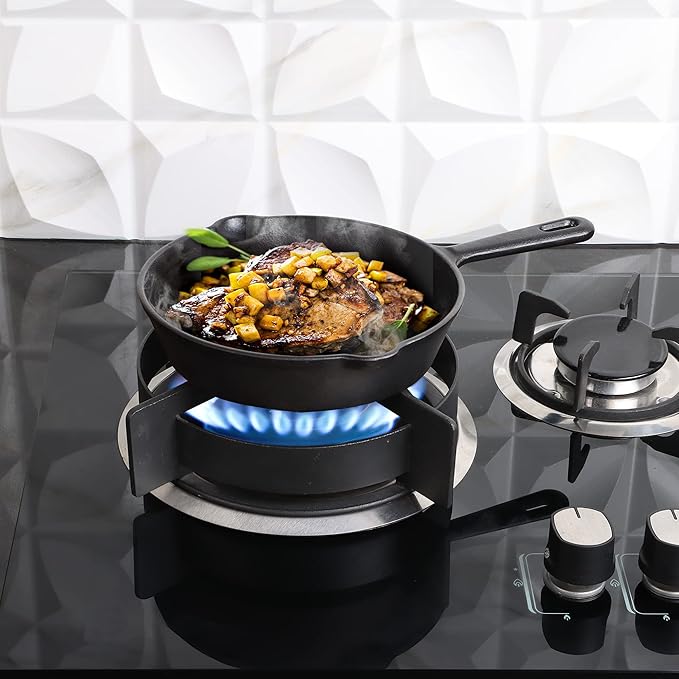 Utopia Kitchen Cast Iron Frying Pan 8 Inch, Cast Iron Chefs Pan, Pre Seasoned Skillet, Safe Grill Cookware for Indoor & Outdoor Use, Black