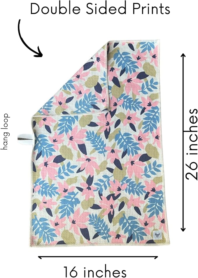 || 3 Pack Double Sided || Kitchen Towels || Dish Towels || Highly Absorbent || Hanging Loop || Dish Cloths || Modern || Designer Prints (Multi Floral)