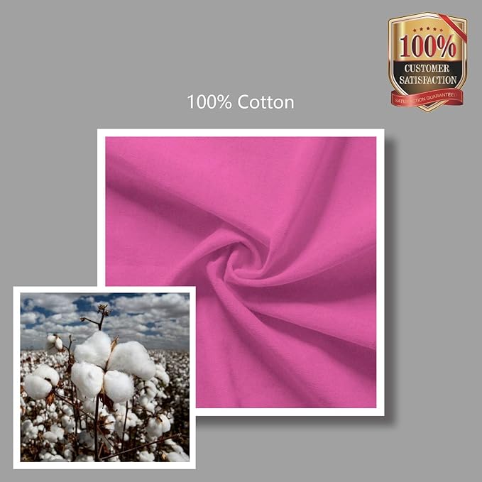 TOPDesign 12-Pack Economical 16"x15" Pink Cotton Tote Bag, Lightweight Medium Reusable Grocery Shopping Cloth Bags, Suitable for DIY, Advertising, Promotion, Gift, Activity