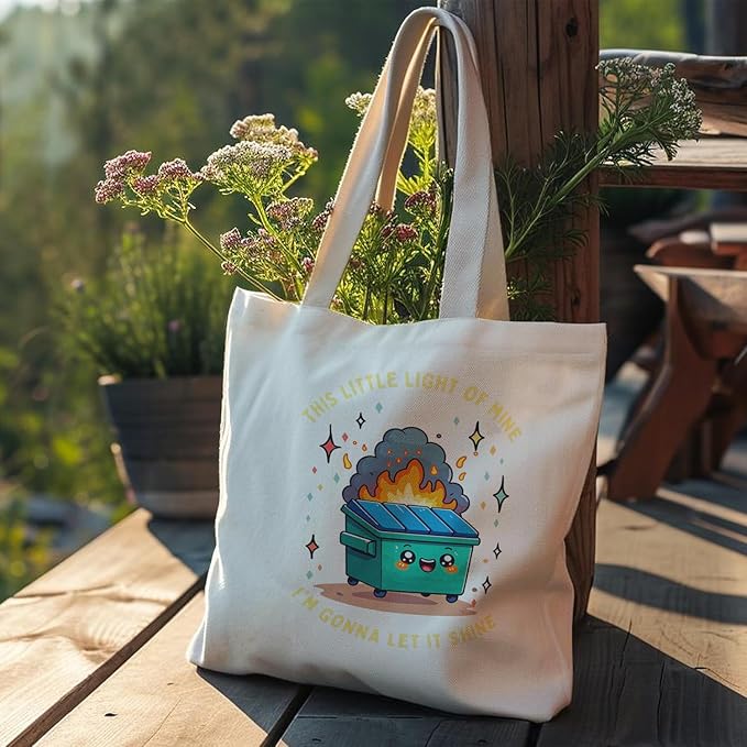 Dumpster Gifts Tote Bag, This Little Light of Mine Dumpster Canvas Tote Bag