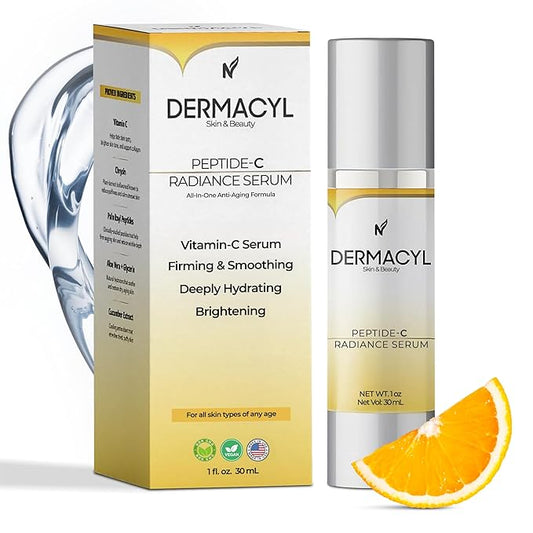 Vitamin C Serum for Face, Peptide Serum with Hyaluronic Acid for Anti-Aging, Face Hydrating, Deep Wrinkle Repair & Firming for Fine Lines, 30ml
