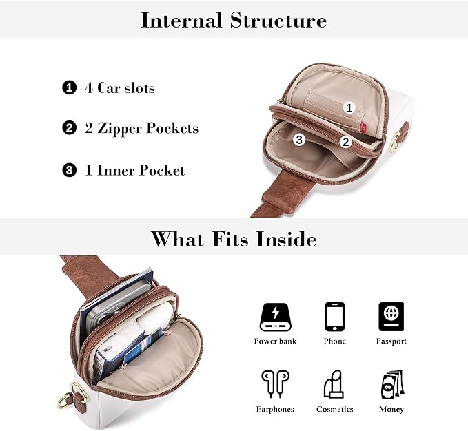 INICAT Travel Small Sling Bag Leather Crossbody Bags for Women Fanny Packs Cross Body Bag for Woman Cross Body Purses