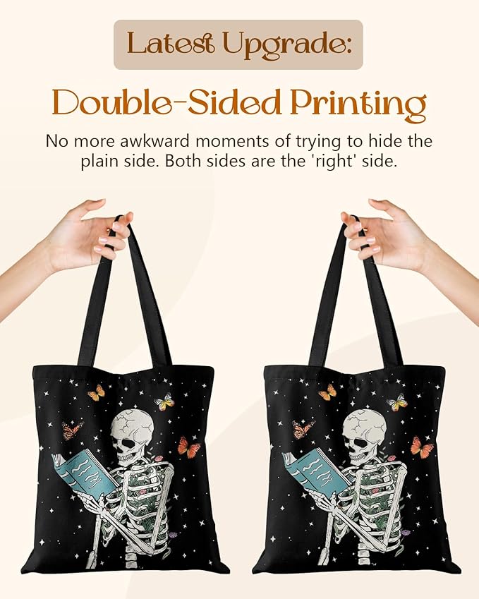 Canvas Tote Bag for Women - Aesthetic Canvas Totes with Pockets Cute Reusable Cloths Ladies Shoulder Bag