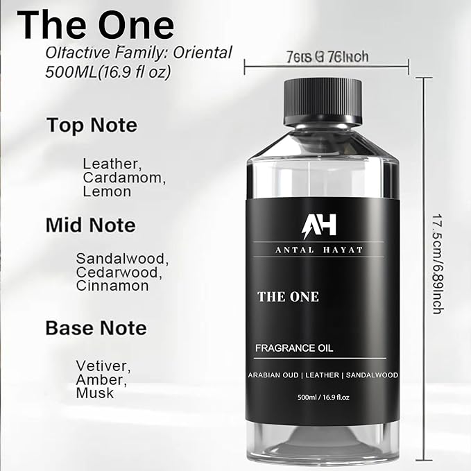 The One Hotel Scent Diffuser Oil - Aromatherapy Fragrance Inspired by 5-Star Hotels - Notes of Cardamom, Leather, Lemon with Cinnamon & Sandalwood - Inspired by Luxury Hotel The One Diffuser Scent