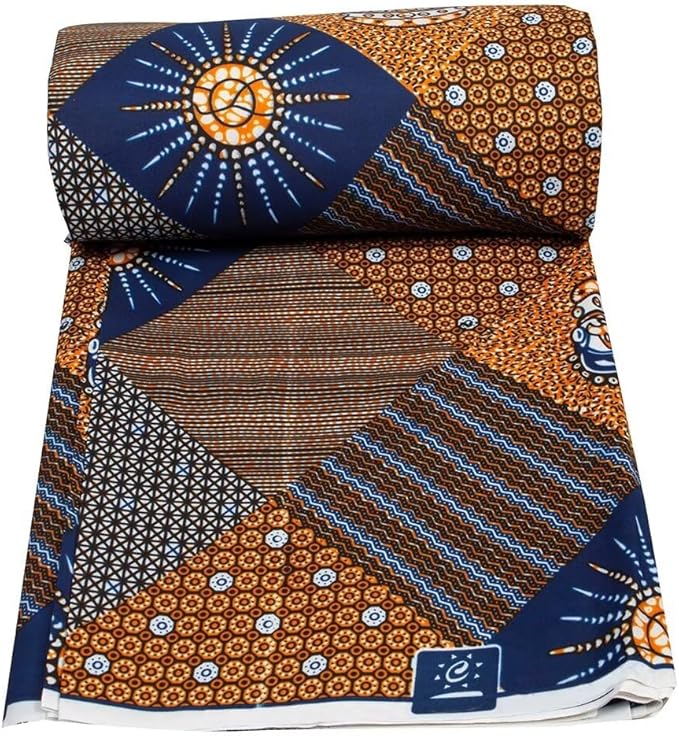 African Fabric 6 Yard Printed Wax Cloth African Ankara Fabric for Party Dress