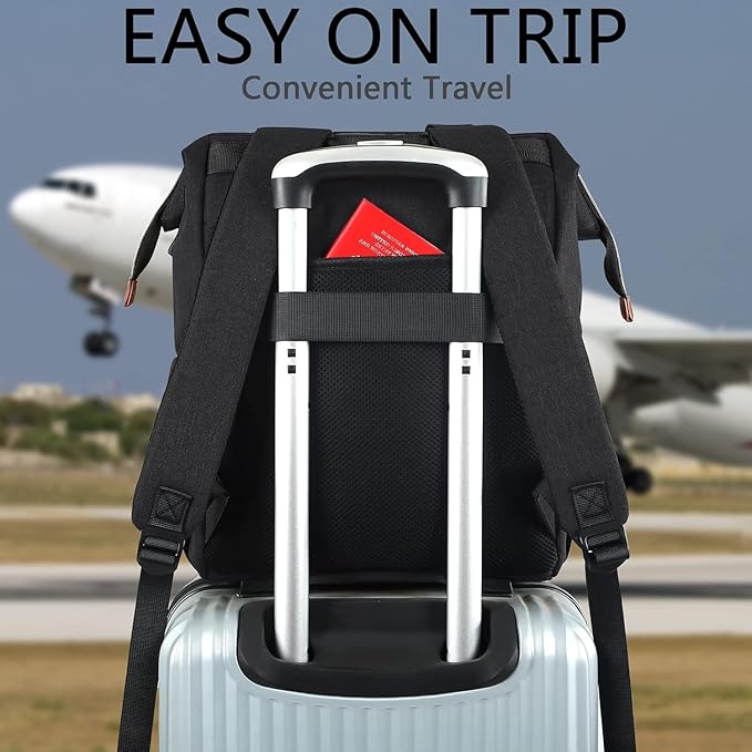 FALANKO Laptop Backpack for women, Doctor Teacher Work RFID Anti Theft Laptops Backpack with USB Charging Port, Wide Open College Travel 15.6 Inch Computer Bag for Men Women