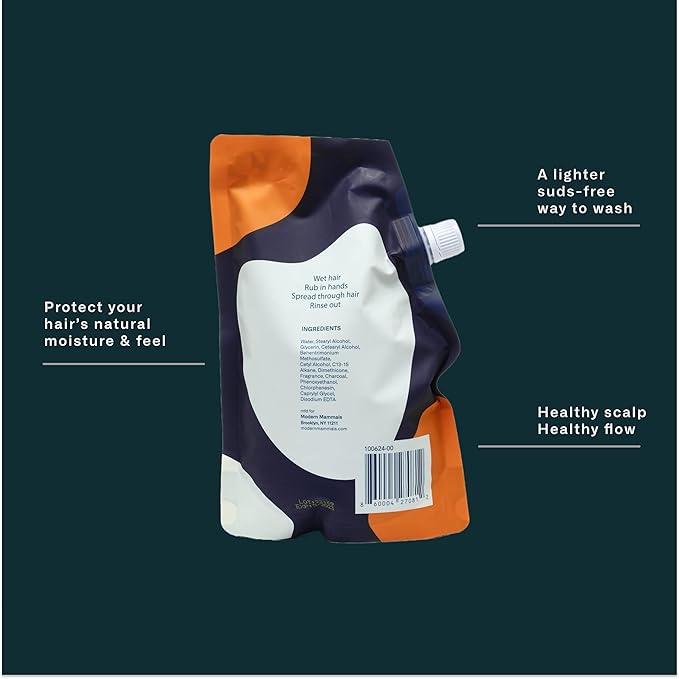 Modern Mammals Men's Shampoo Alternative I Sulfate Free CoWash I Enhances Natural Hair Volume I Lather Free, Cleansing, Hydrating, Replaces Conditioner, 2 in 1, I Barber Recommended (32oz)