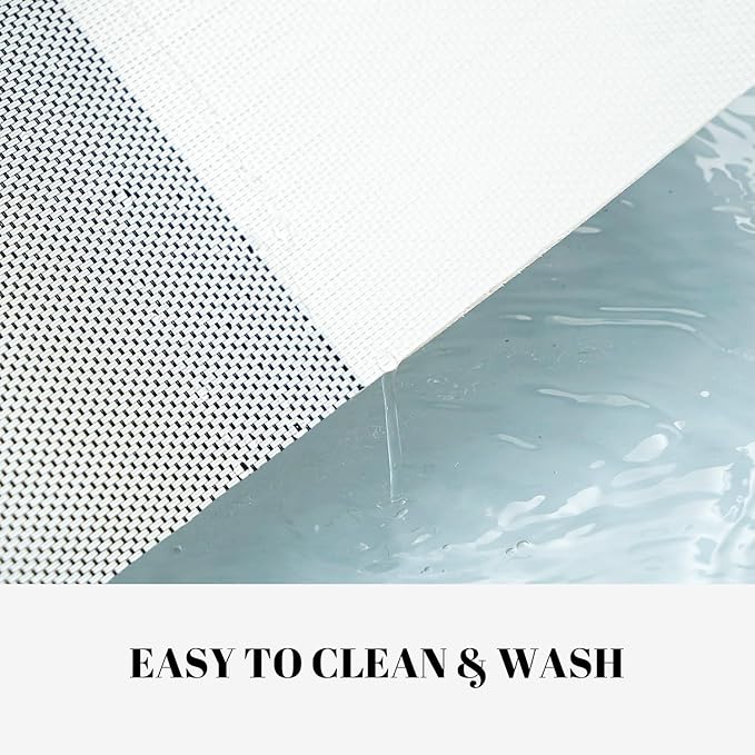 Placemats Set of 12 Vinyl/Plastic Woven Place Mats for Kitchen Table Indoor/Outdoor Washable Placemat Wipeable Dining Table Mats (Grey Grid,12)