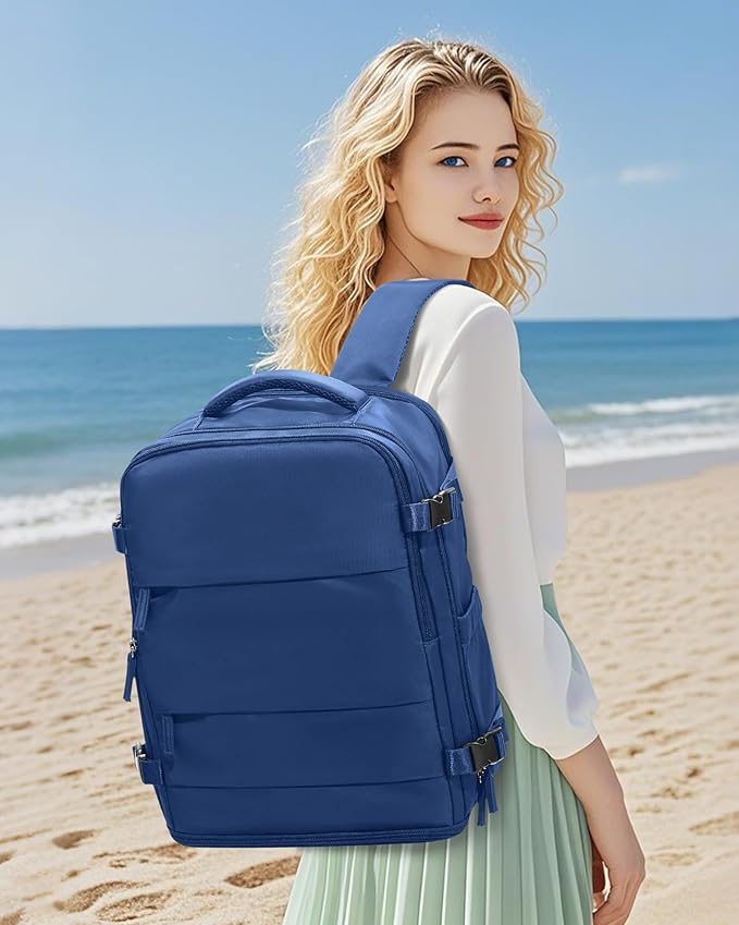 coowoz Travel Backpack for Women Man Carry On Backpack Mochila de Viaje Waterproof Teacher Personal Item Backpacks Travel Bag Essentials Rucksack Airplane Accessories Must Haves Royal Blue