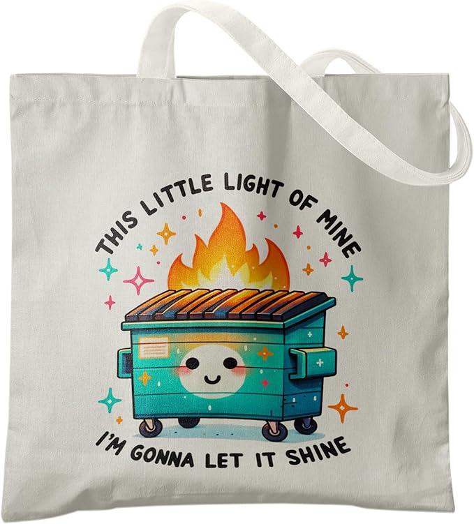 Dumpster Gifts Tote Bag, This Little Light of Mine Dumpster Canvas Tote Bag