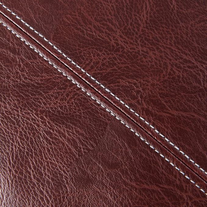 Fancy Homi 2 Packs Burgundy Faux Leather Decorative Throw Pillow Covers 18x18 Inch for Living Room Couch Bed Sofa, Farmhouse Boho Home Decor, Wine Red Hand Stitched Accent Square Cushion Case 45x45 cm