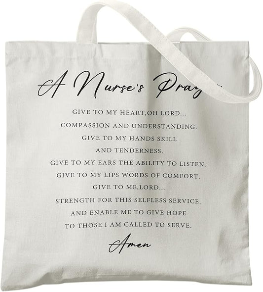Nurse Canvas Tote Bag for Women,Registered Nurse Appreciation Gifts, Reusable Grocery Shopping Bags