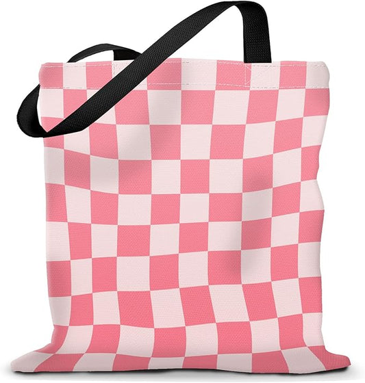 Canvas Tote Bag for Women，Cute Heavy-Duty Shoulder Bag with Zipper Pocket -Travel Tote for Grocery, Gym,Shopping