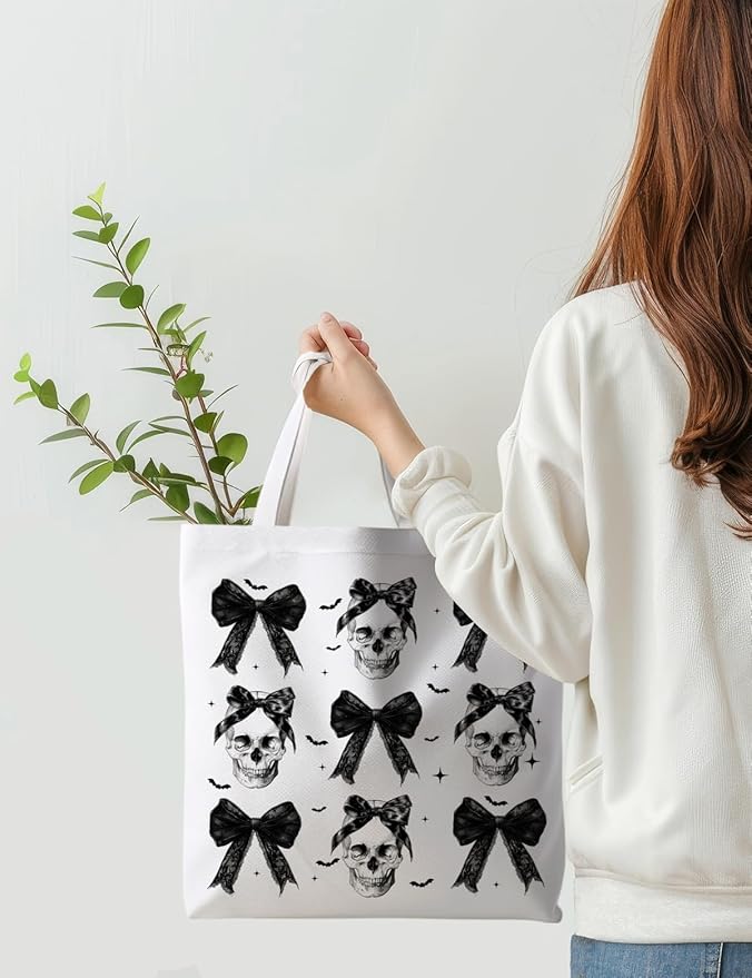 Halloween Tote Bag, Halloween Gifts for Women, Horror Tote Bag, Reusable Grocery Bags Shopping Bags