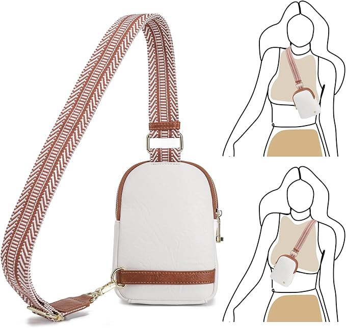 INICAT Travel Small Sling Bag Leather Crossbody Bags for Women Fanny Packs Cross Body Bag for Woman Cross Body Purses