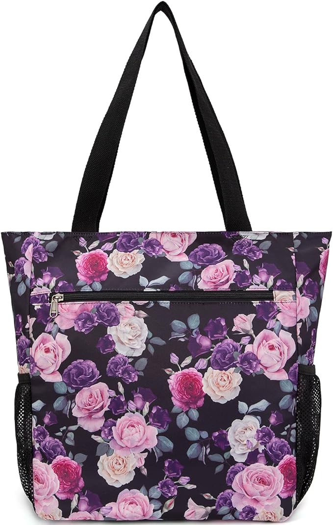 ETidy Large Capacity Foldable Tote Bag With Zipper Water-resistant SandproofWomen Beach Bag Handbag GymBag Travel ShoppingBag