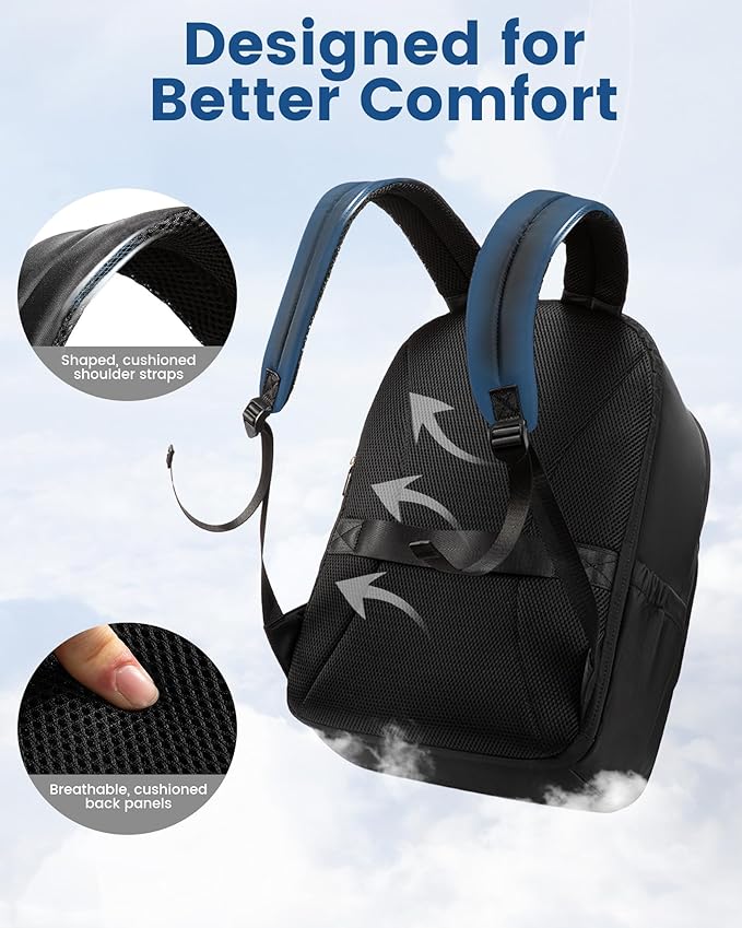 LOVEVOOK Laptop Backpack for Women, 17.3 Inch Business Backpack Purse, Large Capacity Casual Daypack, Work Computer Backpack, Travel Backpack for College, Black