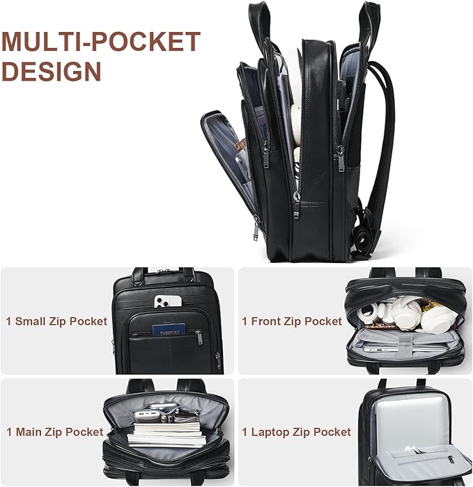 Shrrie 15.6" Laptop Backpack,Business Work Backpack Briefcase,Durable Computer Backpack for Office,Travel,College,Two-tone Black